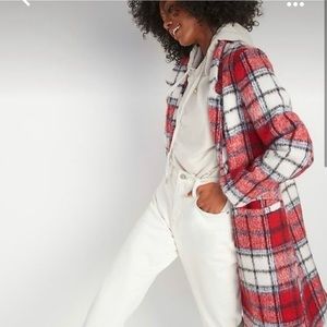 Red plaid coat